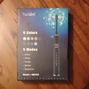7am2m Sonic Toothbrush AM101 Pink 5 Modes Waterproof W/Replacements